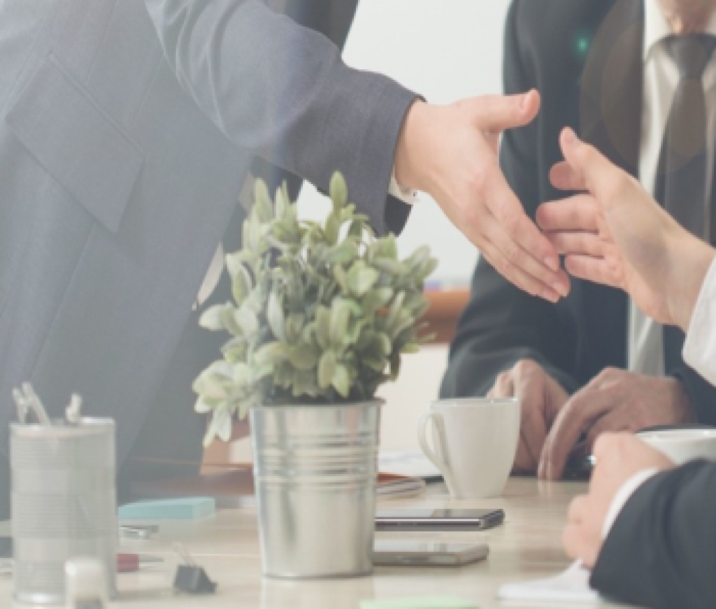 Handshake on a business meeting