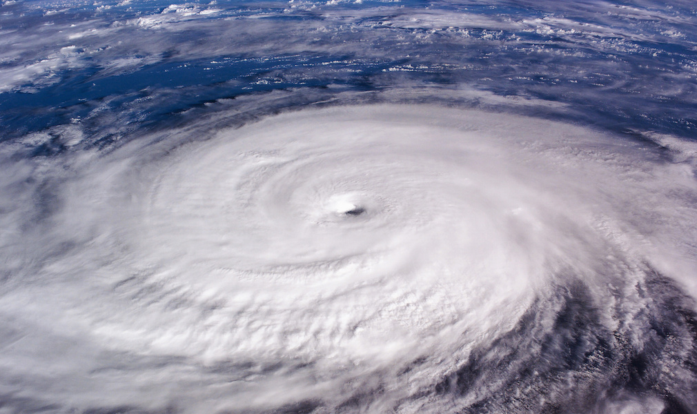 Typhoon over planet Earth - satellite photo.