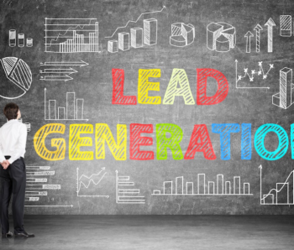 Lead generation concept on chalkboard