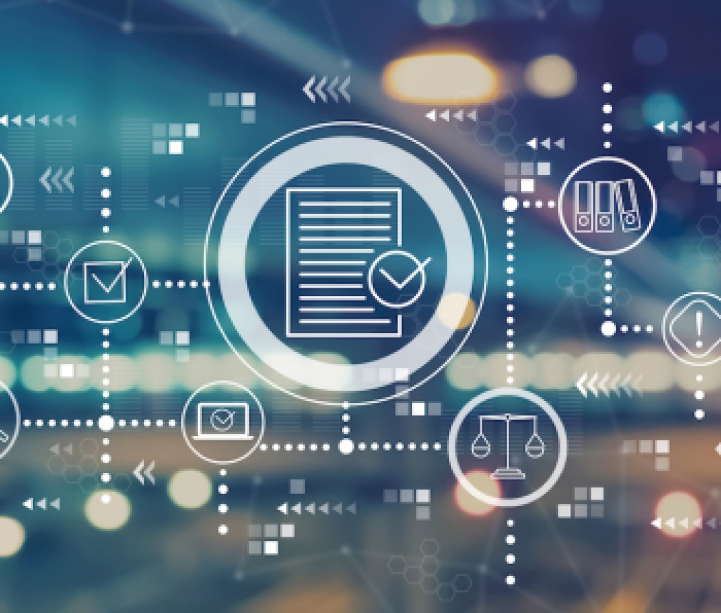 Compliance theme with blurred city lights