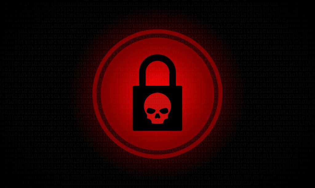 Ransomware alert computer screen stock illustration