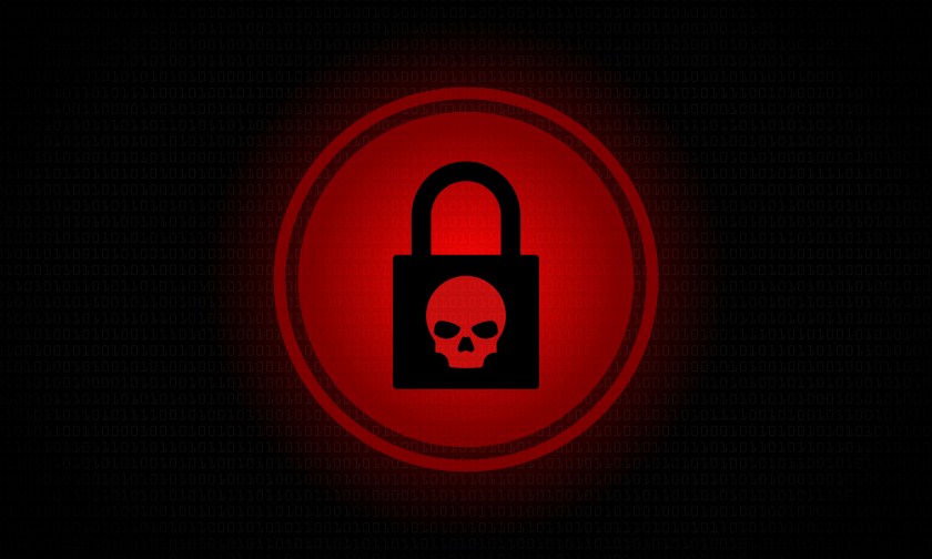 Ransomware alert computer screen stock illustration