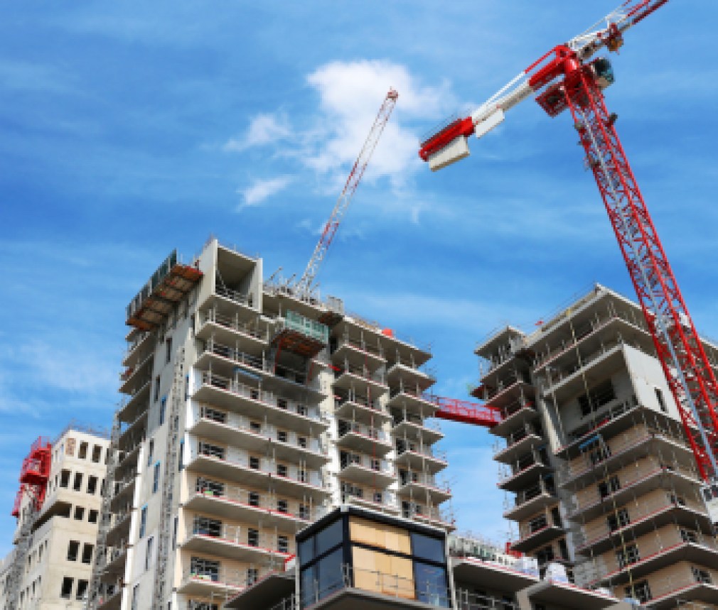 big apartment buildings under construction