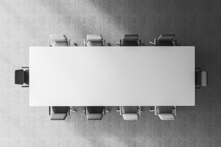 Top view of meeting room table