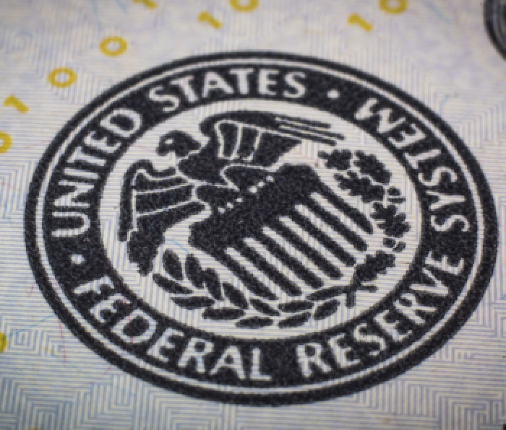 Federal reserve system symbol. Macro shot.