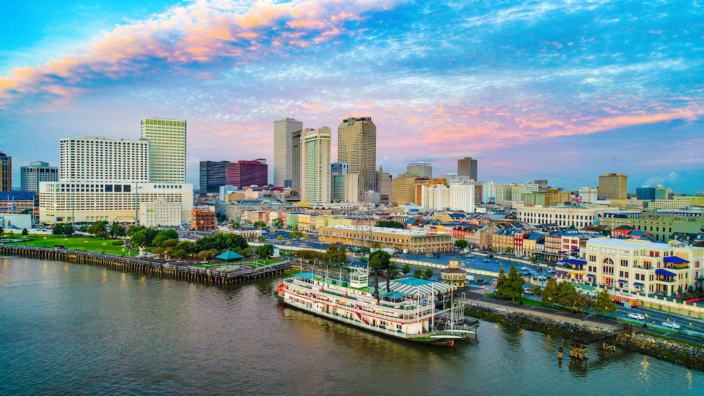 New Orleans, Louisiana, USA Downtown Skyline Aerial