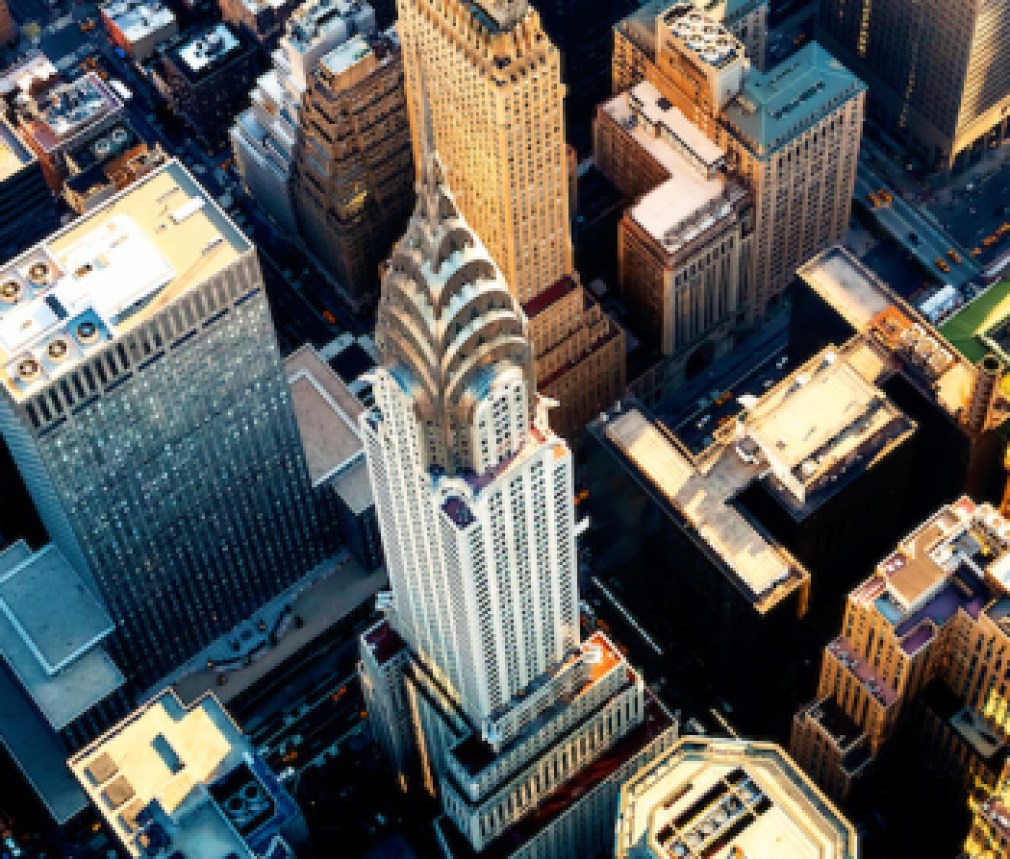 Aerial view of Manhattan New York from Midtown