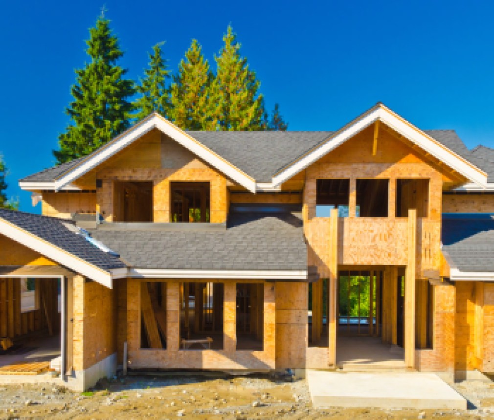 A new home under construction in Vancouver, Canada.