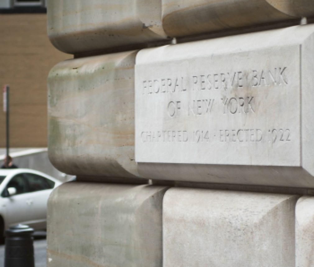Federal Reserve Bank building in Financial district, lower Manhattan, New York