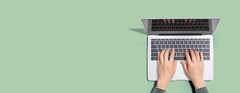 Person using a laptop computer