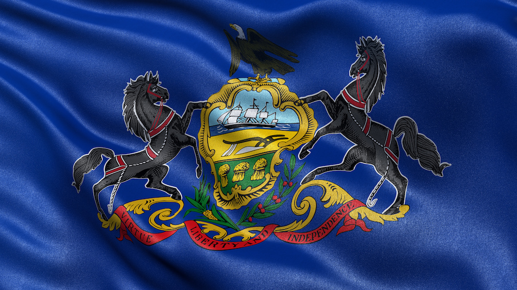 US state flag of Pennsylvania