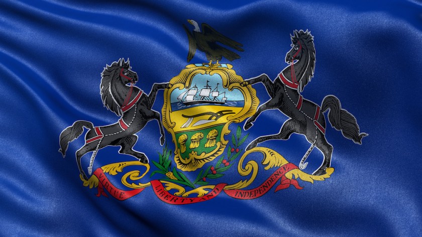 US state flag of Pennsylvania
