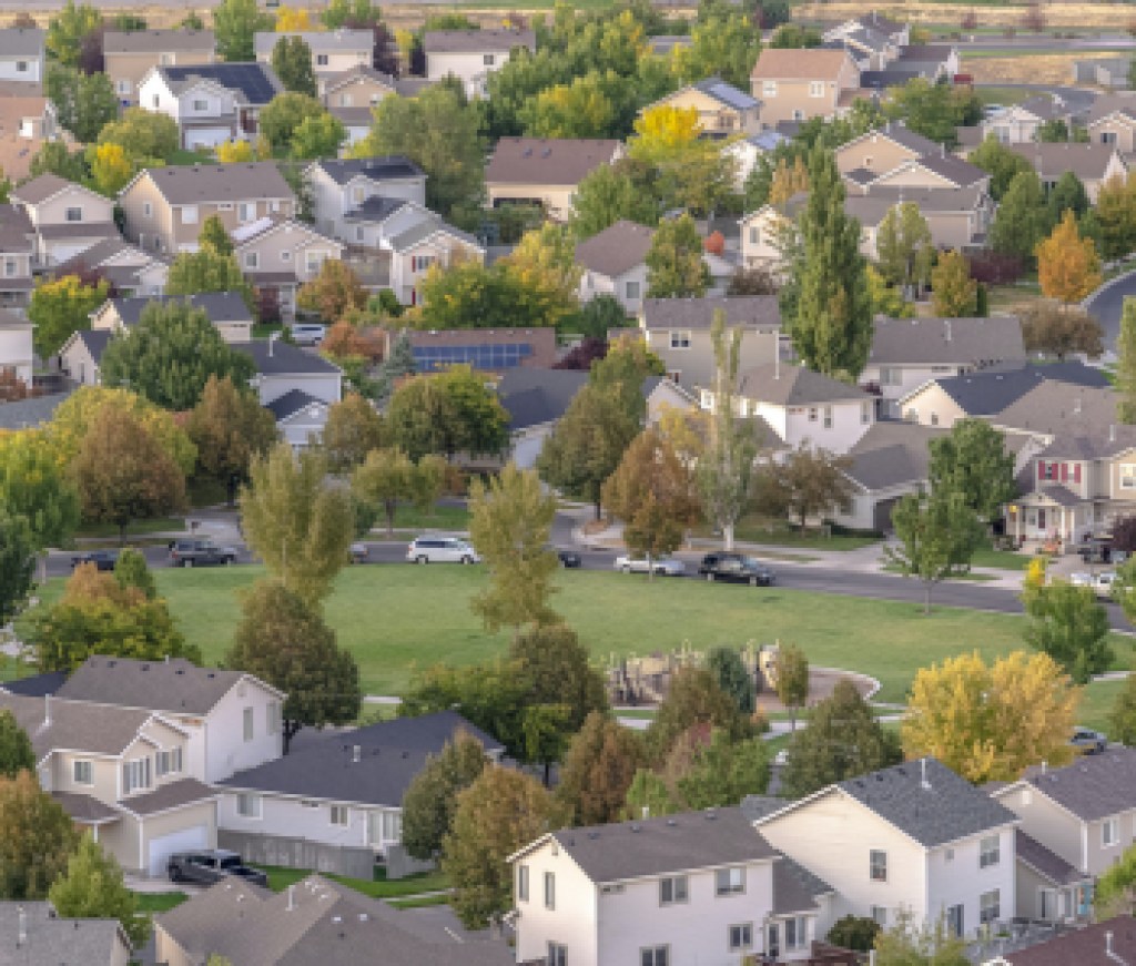 Open park or sports field in Utah Valley suburbs