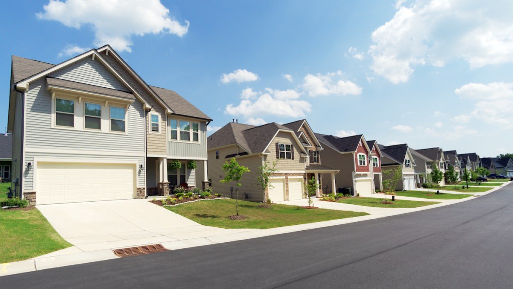 Street of suburban homes