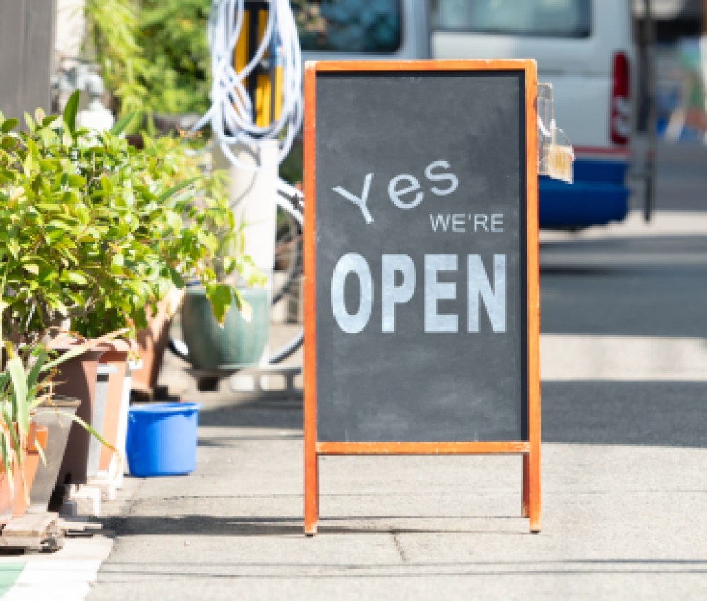 yes we're open sign , vintage restaurant sign , Open sign in street cafe