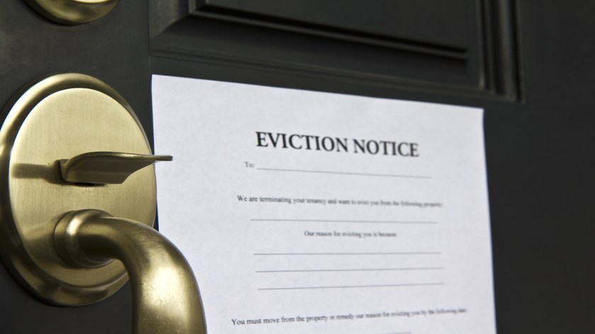 Eviction Notice Lettr on Front Door