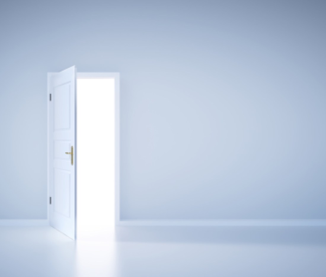 Open door to light, new life
