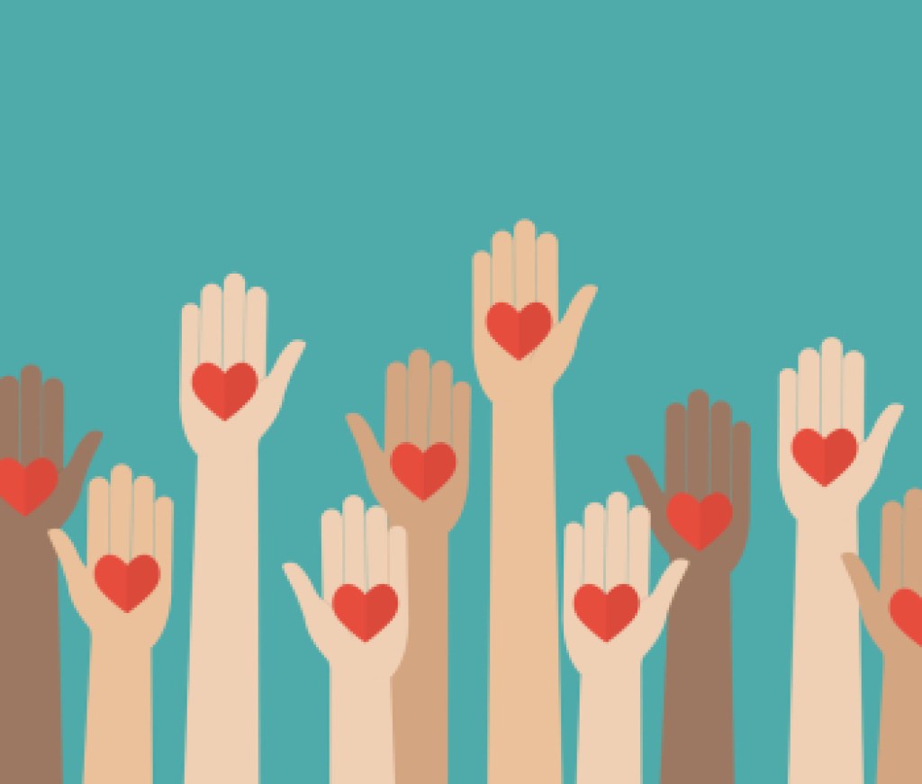 Raised hands volunteering