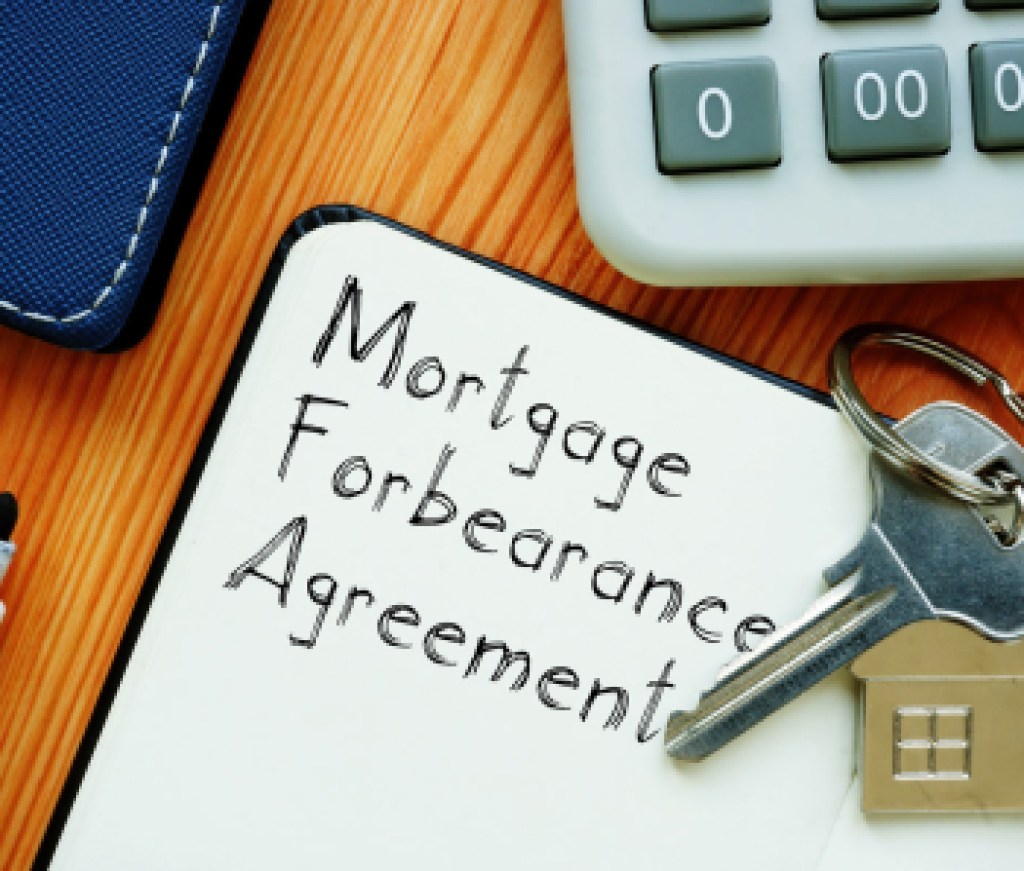 Mortgage Forbearance Agreement is shown on the conceptual business photo