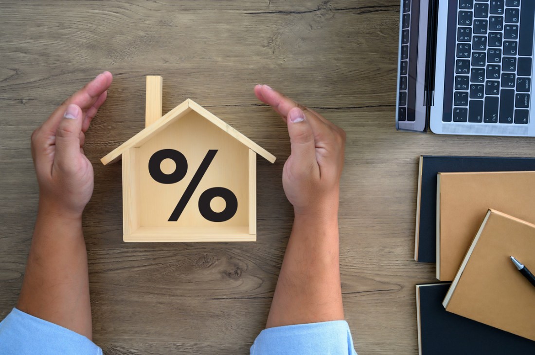 Mortgage rates business concept of investment housing  real estate interest rates