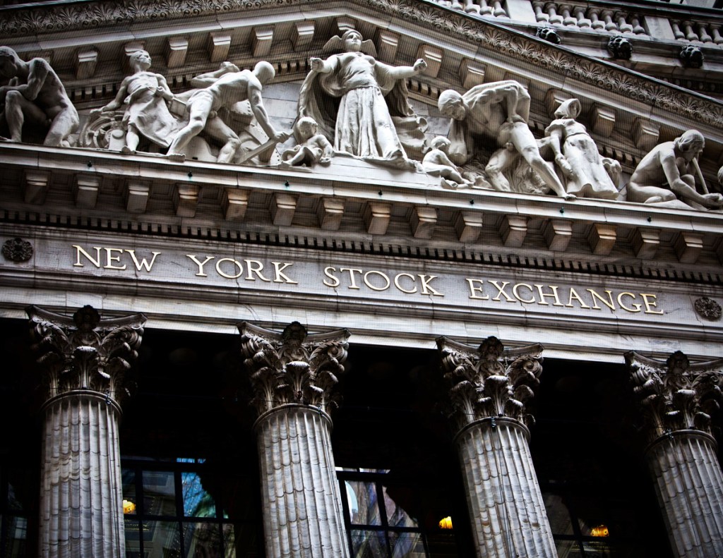 New York, 27th Dec 2011; New York Stock Exchange facade on Wall Street