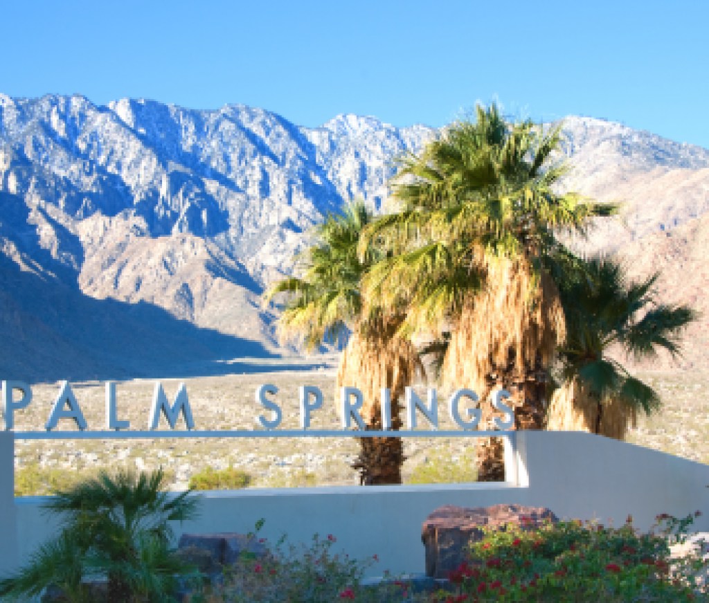 Palm Springs California , USA-February 7th, 2016:Palm Springs Sign in Palm Spring California USA
