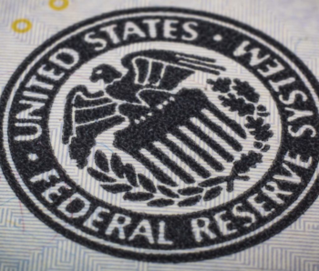 Federal reserve system symbol. Macro shot.