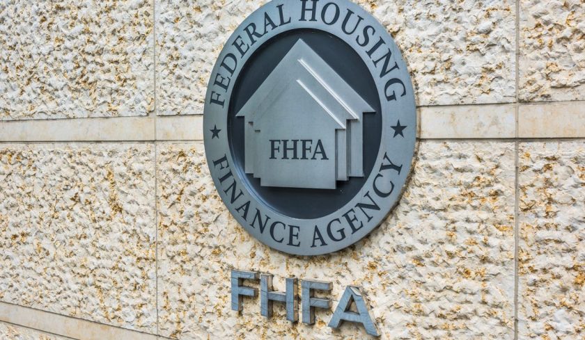 Washington DC, USA - July 3, 2017: Federal Housing Finance Agency seal in downtown with closeup of sign and logo