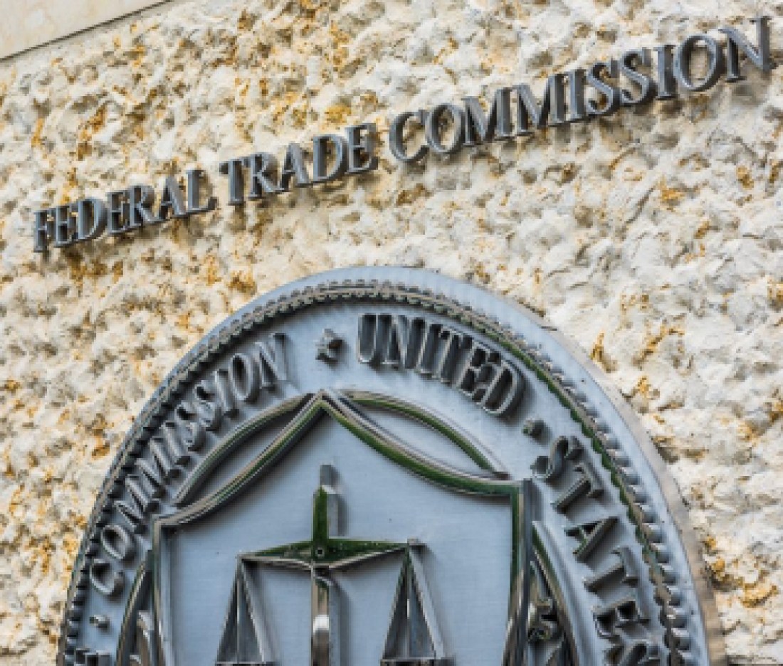 Washington DC, USA - July 3, 2017: Federal Trade Commission seal, sign and logo in downtown