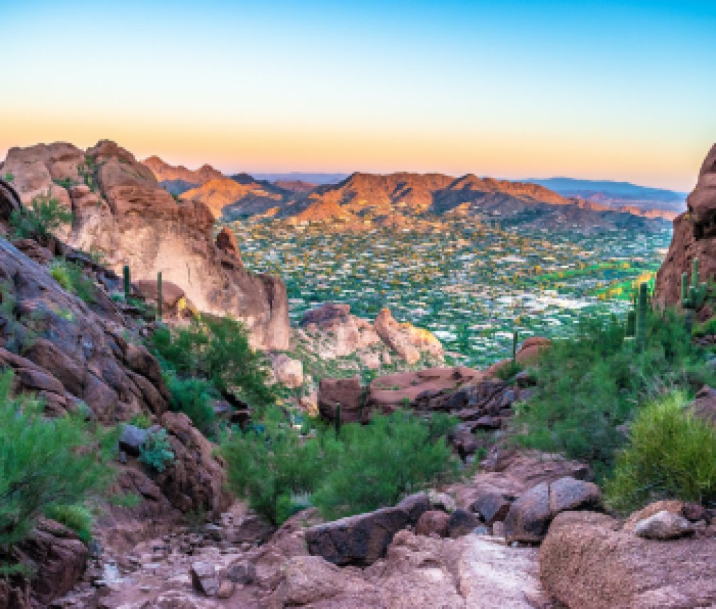 Colorful Sunrise on Camelback Mountain in Phoenix, Arizona