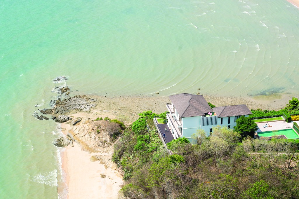 Beachfront house High angle View.
