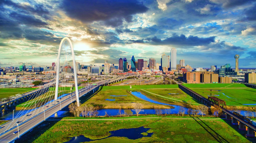 Dallas Texas TX Downtown Drone Skyline Aerial