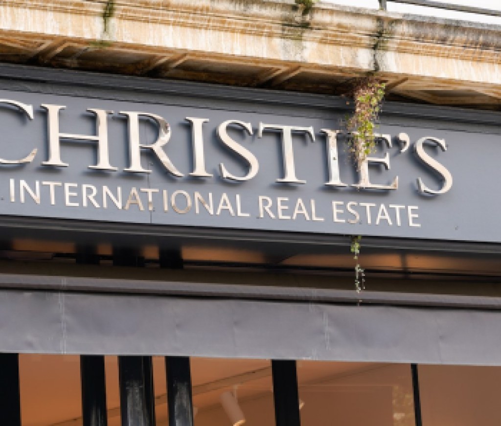 Bordeaux , Aquitaine / France - 10 17 2019 : christies sign real estate luxury store logo christie's