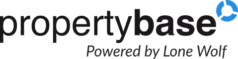 PropertyBase logo; a real estate CRM or customer relationship management software