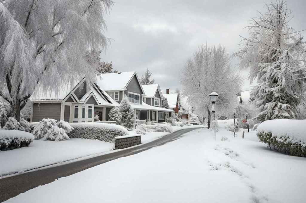 snowy neighborhood