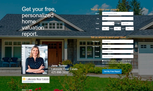 Zurple home valuation landing page