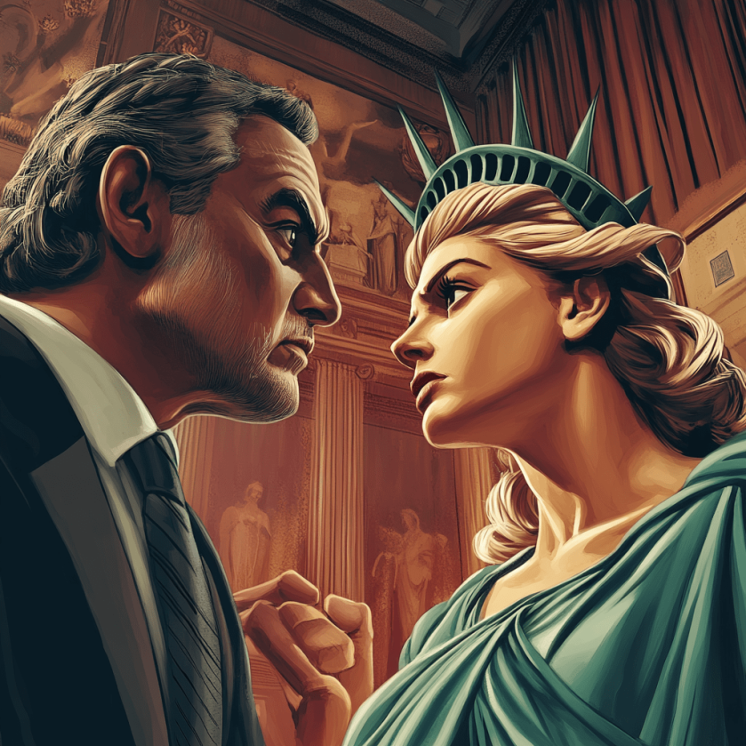 jameskleimann_a_lawyer_and_lady_liberty_staring_at_one_anothe_ab6d4dfa-eca4-4dcc-9eff-a7e46d3f3107_2-min