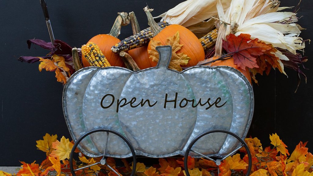 Open House Decorative Pumpkin for the front porch