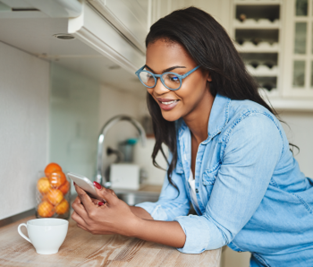 Young woman texting