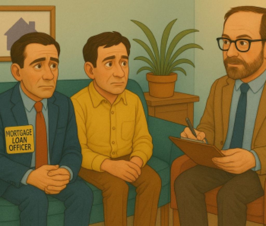 Mortgage LO with client at therapy.