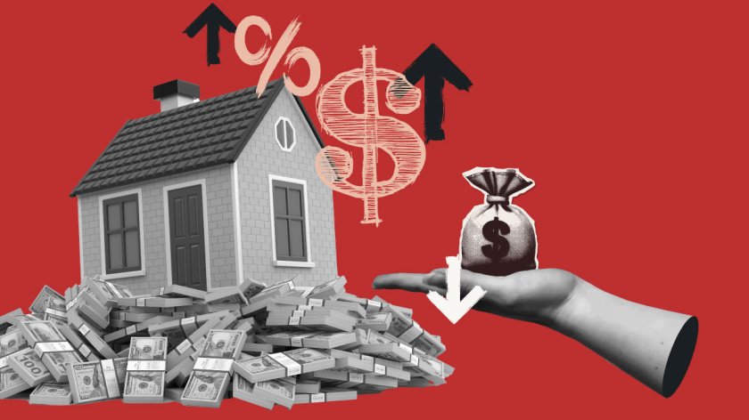 House dollar sign up arrow