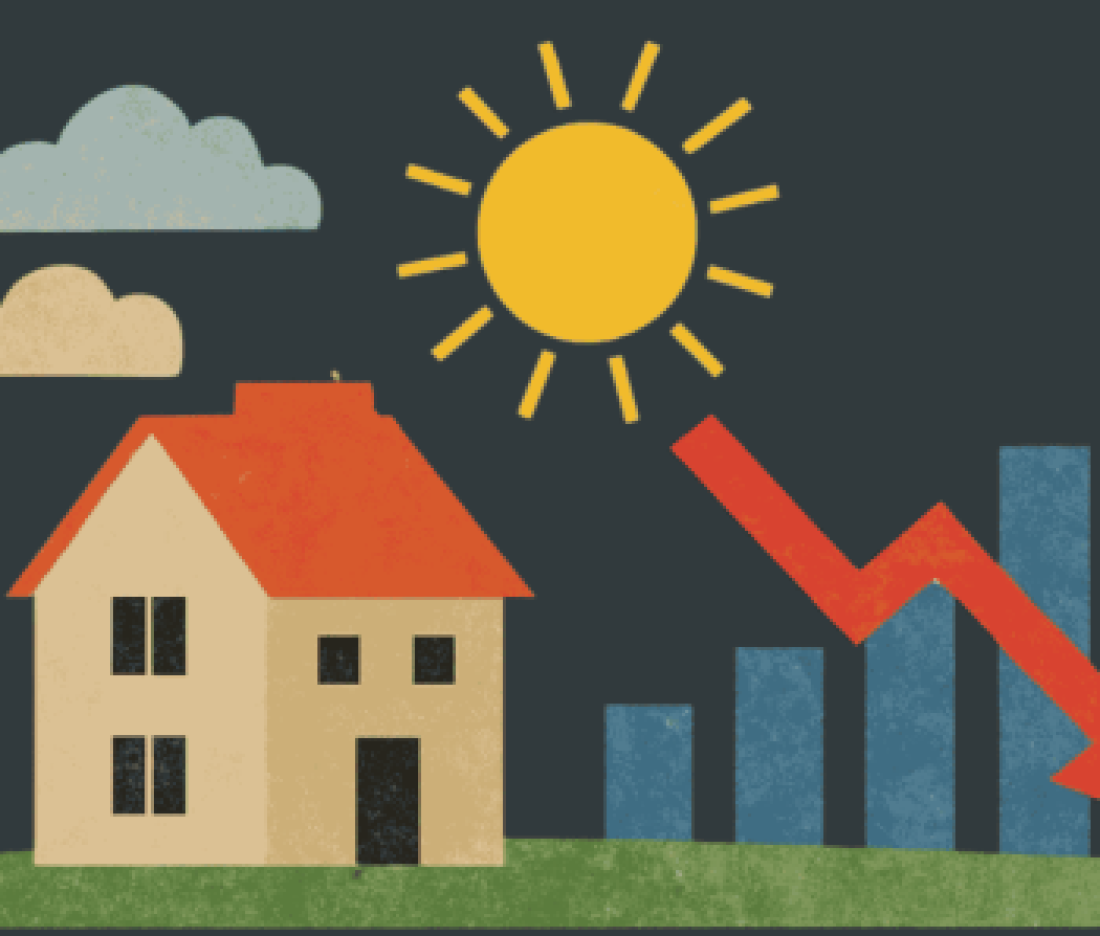 Mortgage rate house down arrow