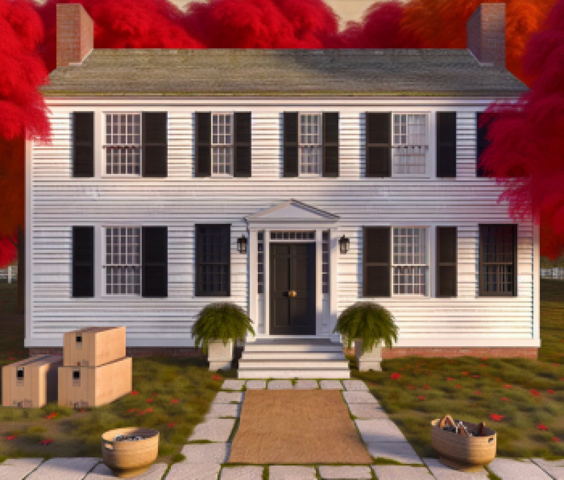 Connecticut home in the fall