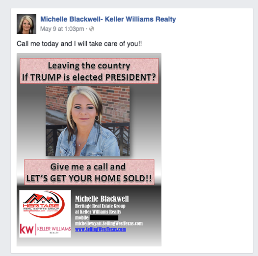 Michelle Blackwell Trump Facebook post