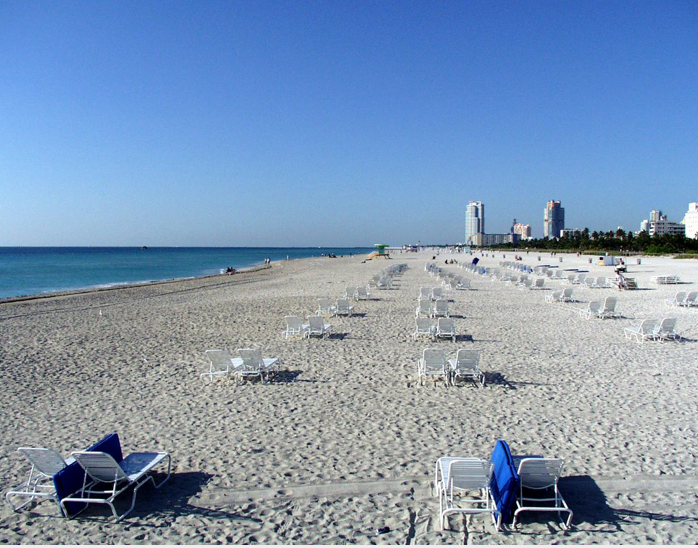 Miami beach sand water